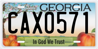GA license plate CAX0571