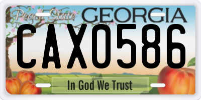 GA license plate CAX0586