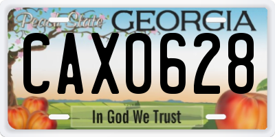 GA license plate CAX0628
