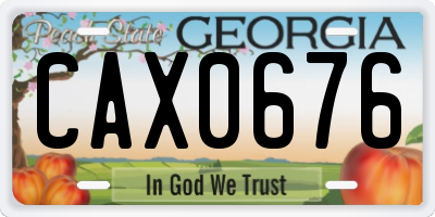 GA license plate CAX0676