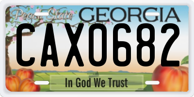 GA license plate CAX0682