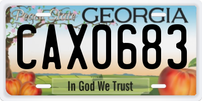GA license plate CAX0683