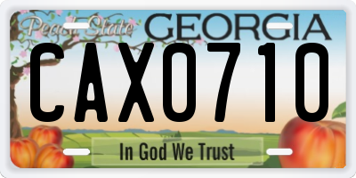 GA license plate CAX0710
