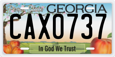 GA license plate CAX0737