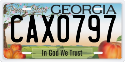 GA license plate CAX0797