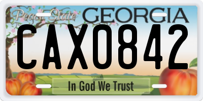 GA license plate CAX0842
