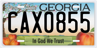 GA license plate CAX0855