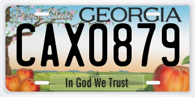 GA license plate CAX0879