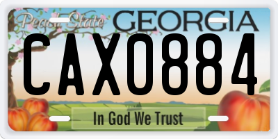 GA license plate CAX0884