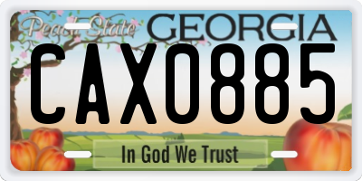 GA license plate CAX0885