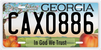 GA license plate CAX0886