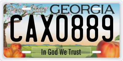 GA license plate CAX0889