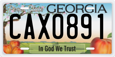 GA license plate CAX0891