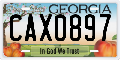 GA license plate CAX0897