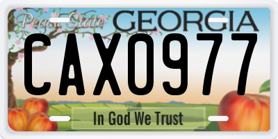 GA license plate CAX0977