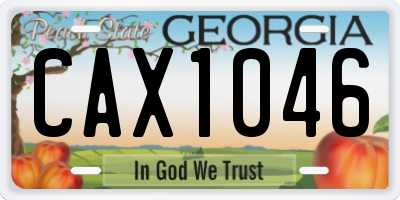 GA license plate CAX1046