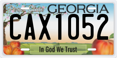 GA license plate CAX1052