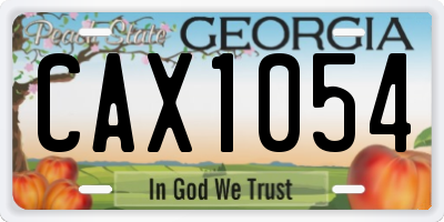 GA license plate CAX1054
