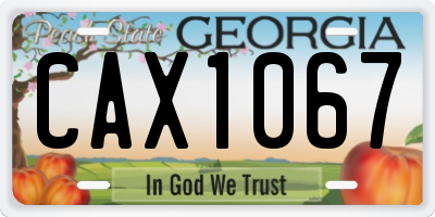 GA license plate CAX1067