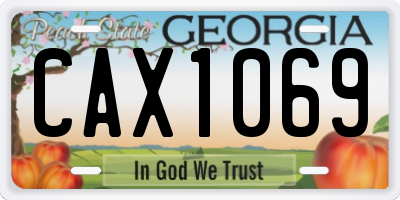 GA license plate CAX1069