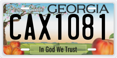 GA license plate CAX1081