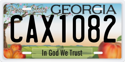 GA license plate CAX1082