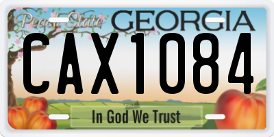 GA license plate CAX1084