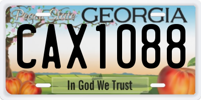 GA license plate CAX1088