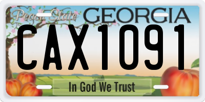 GA license plate CAX1091