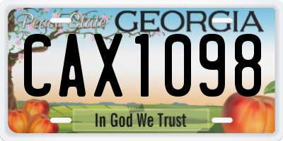 GA license plate CAX1098