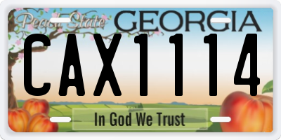GA license plate CAX1114