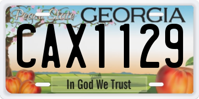 GA license plate CAX1129