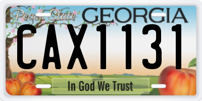 GA license plate CAX1131