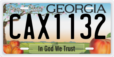 GA license plate CAX1132