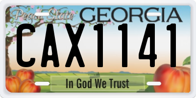 GA license plate CAX1141
