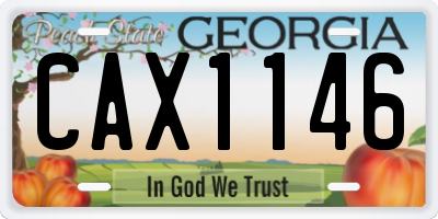 GA license plate CAX1146