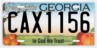 GA license plate CAX1156