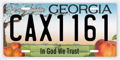 GA license plate CAX1161