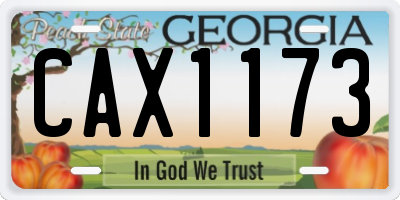 GA license plate CAX1173