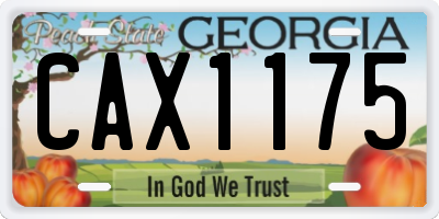 GA license plate CAX1175