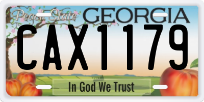 GA license plate CAX1179