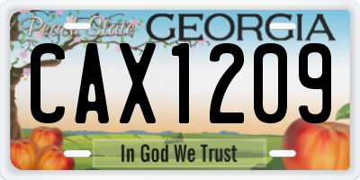 GA license plate CAX1209