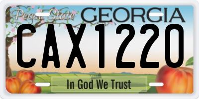 GA license plate CAX1220