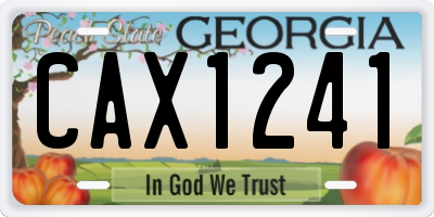 GA license plate CAX1241
