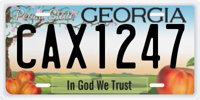 GA license plate CAX1247