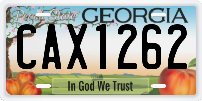 GA license plate CAX1262