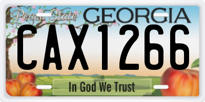 GA license plate CAX1266