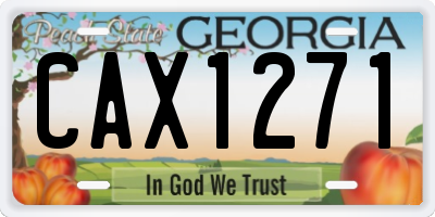 GA license plate CAX1271