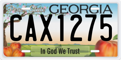 GA license plate CAX1275