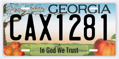 GA license plate CAX1281